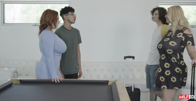 Stemoms Swap Stepsons 4K - milf - mature - chubby - curvy - plump - big tits - big ass - stepmom - stepson - lesbian