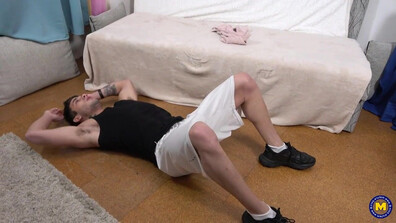 The slender stepmother, Sofi, lavishes affection upon her stepson following a demandi - blowjob - brunette - mature - stockings - lingerie - czech - skinny - cum in mouth - mom - fitness