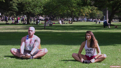 Alexia Marine works out in a public park with her boyfriend - milf - big ass - blowjob