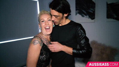 Gina Cherie Tattooed blonde babe swallows huge cock - milf - mature - big ass - blowjob