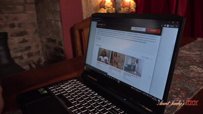 Molly Catches Her Step Son Watching Porn, Gives Him the Real Thing - milf - mature - big ass - blowjob