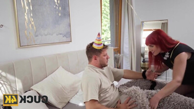 birthday control - blonde - blowjob - redhead - lingerie - tattoo - doggy style - big cock - cowgirl - birthday - foot worship