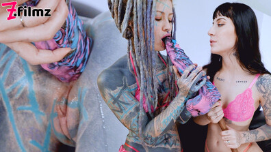 Alt babe Anuskatzz gets anal fucked with a big toy - zfilmz - tattoos - tattooed - lesbian - anal - fingering - gaping - toy - blonde - brunette