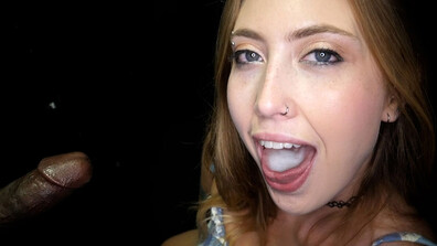 Yes Electra! That's exactly how it's done! - gloryhole - blowjob - oral - cumshot - cum swallowing - cum on tongue - interracial - handjob - deepthroat - sloppy