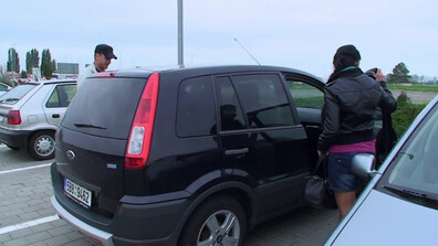 Horny Teen Has A Sneaky Car Sex In A Public Parking Lot - brunette - teen - big tits