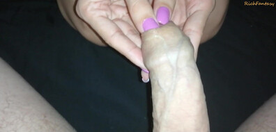 Long purple nails Foreskin fingering - nail polish - purple nails - labanda nails - foreskin - foreskin fingering - foreskin play
