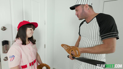 Petite teen takes a baseball bat sized cock - 4k - 4k porn - brunette - teen - cumshot - big dick - cosplay