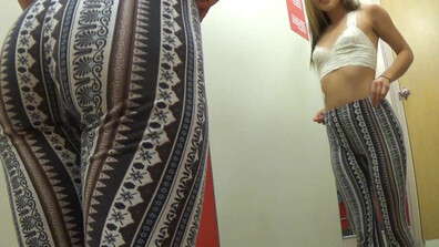 Sasha V Fucking The Dressing Room Mirror - small tits - solo - amateur