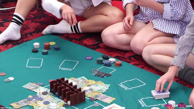 Steel, Avalon & Rosie Strip Poker Remastered - lesbian - big ass - small tits