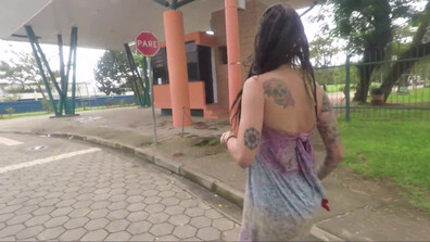 DH 03 Naughty plays with her ass in a public park! 1080p - brunette - beautiful - tattoo