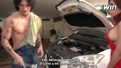 Giordy fabian, a mechanic with hefty tits, fixes everything for his clients in one go - car mechanic - big tits - tattoo - mechanic garage - babe - round ass - xxx - homemade - twerk on dick - celeste alba