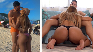Super Sexy Brazilian MILF Has Extremely Passionate & Wild Sex - latina - milf - brazilian - brasileira - beach - kissing - public kissing - south american - brunette - petite