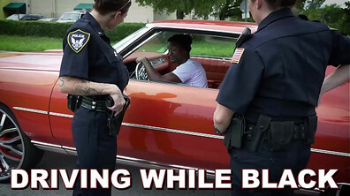 [Black Patrol] Harlow Harrison x Ginger Paige Driving While Black - interracial - bbc - big black cock - threesome - blowjob - cumshot - facial - uniform - roleplay - raceplay