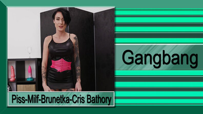 Piss Cris Bathory w czarno różowym ubraniu z czarnymi dap gangbang - dap - double anal - gangbang - interracial - pissing - cris bathory - double penetration - group sex - anal - milf