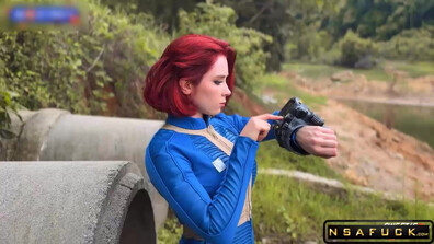 Redhead in Fallout Cosplay Gets Hardcore Pounded - cosplay - fallout - redhead - costume - blowjob - hardcore - big ass - big tits - bdsm - cuffs