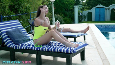 Excessive solar exposure leads to an untamed teenage threesome imbued with summery fe - babe - blowjob - brunette - teen (18+) - big tits - eating pussy - threesome - beauty - role play - face fuck