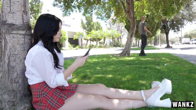 Schoolgirl Karly Baker Gets Creampied - teen - busty - brunette - schoolgirl - cosplay - uniform - roleplay - hardcore - creampie - wankz