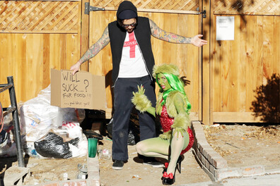 The Grinch gives up and wants some anal - parody - christmas - grinch - anal - gape - outdoor - big cock - big tits - deepthroat - tattoo