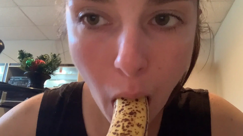 ASMR Sunshine Banana Sucking Licking Leak