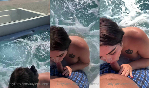 Juicy Jasmyn Gives Horny Guy A Blowjob In A Hot Tub