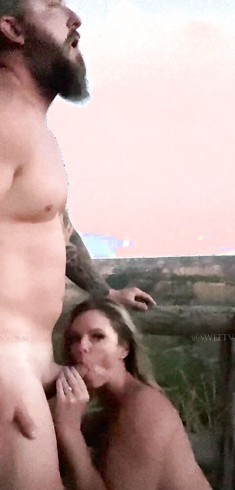 SweetVickie - Outdoor oral and squirt - ManyVids - outdoor - squirting - blonde - milf - big tits - tattoo - fake tits