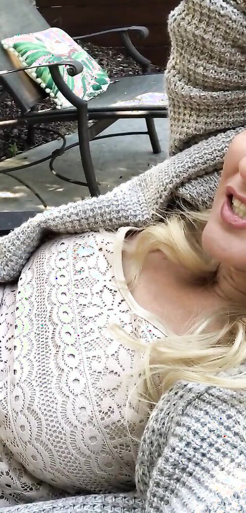 Julia Robbie - Cum Countdown in the Backyard - ManyVids - blonde - milf - solo - dirty talk - pov - fetish - big tits