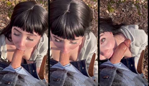 Ana Mira Getting A Blowjob And Outdoor Facial