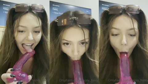 Hazey Haley Sucking Dildo