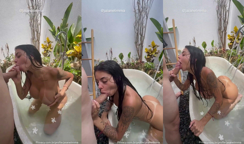 Jaiane Limma Sucking In The Bathtub