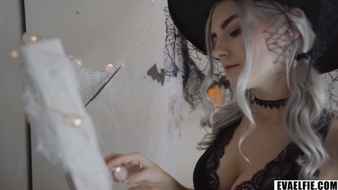 Little Witch Eva Elfie Rides A Hard Cock And Gets A Facial