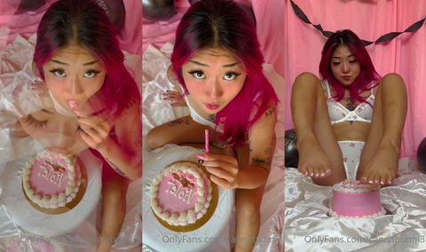 Cannabunni3 Licks Her Own Feet Covered In Cake