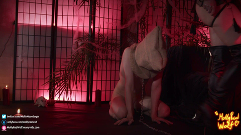 Demon Queen MollyRedWolf Toys With Her Slave Until He Cums