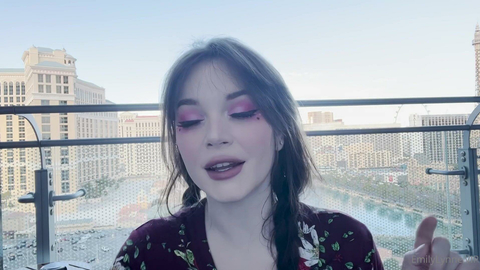 Kinky Emily Lynne Masturbates On A Public Balcony