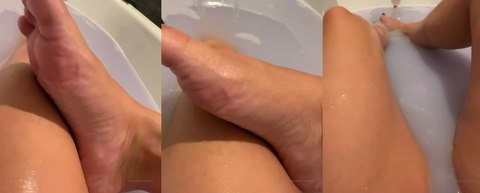 Showing Her Feet And Pussy In The Bathtub