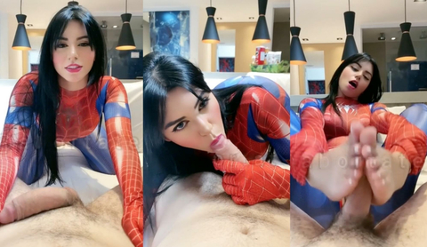 Spider Woman Bianca Alves Sucks And Gives Footjob