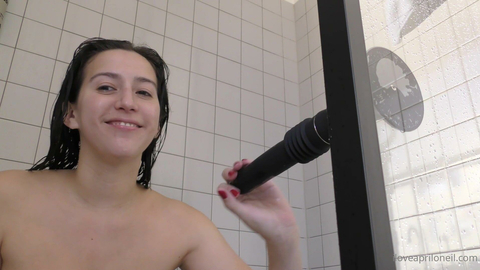 April O'Neil Warms Up In The Bathroom