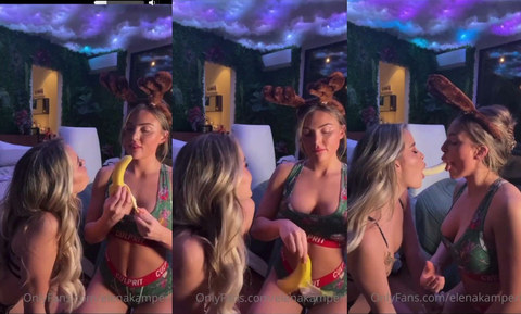 Elena Kamperi With Her Friend Deep Blowjob With Dildo