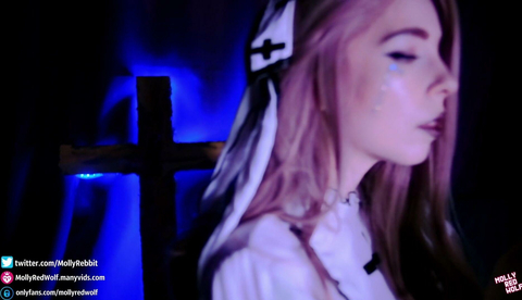 A Priest Catches MollyRedWolf Masturbating And Fucks Her