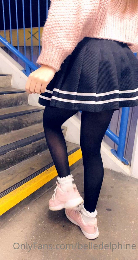 Belle Delphine Shows Red Panties In Public