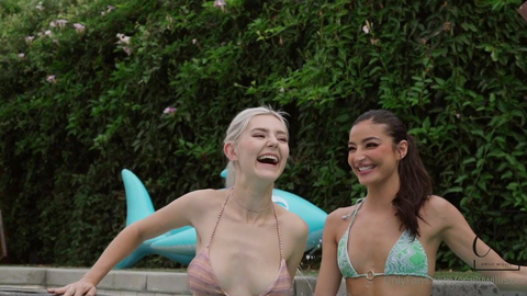 Emily Willis And Eva Elfie Like To Fool Around By The Pool