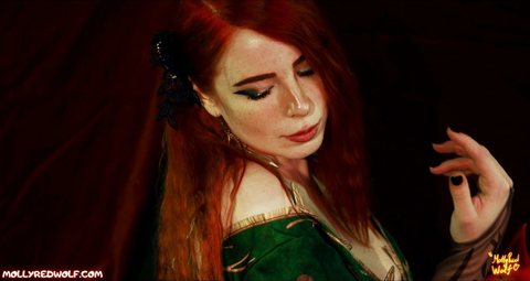 MollyRedWolf Plays Witcher's Triss Merigold As A Nasty Slut