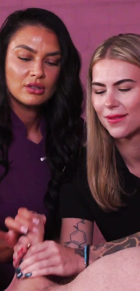 Babe Ashton, Inked Gemma, Katie Cooper, Tina Snows - Work Experience Waxing - PureCFNM - PureCFNM - handjob - blonde - blowjob - big dick - fetish