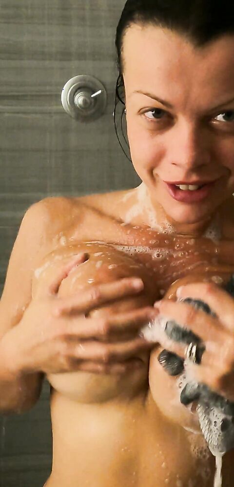 MsNadiaWhite - POV Shower Fuck - ManyVids - pov - milf - brunette - big tits - dirty talk