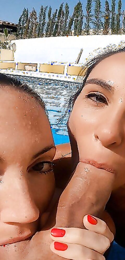 MySweetApple - Sharing Cock in the Pool with Danika Mori - ManyVids - blowjob - big dick - natural tits - pov - small tits - big ass - deepthroat - lesbian - latina