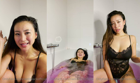 RaeLilBlack AKA Rae Lil Black Bathtub Nude Vibrator Masturbation