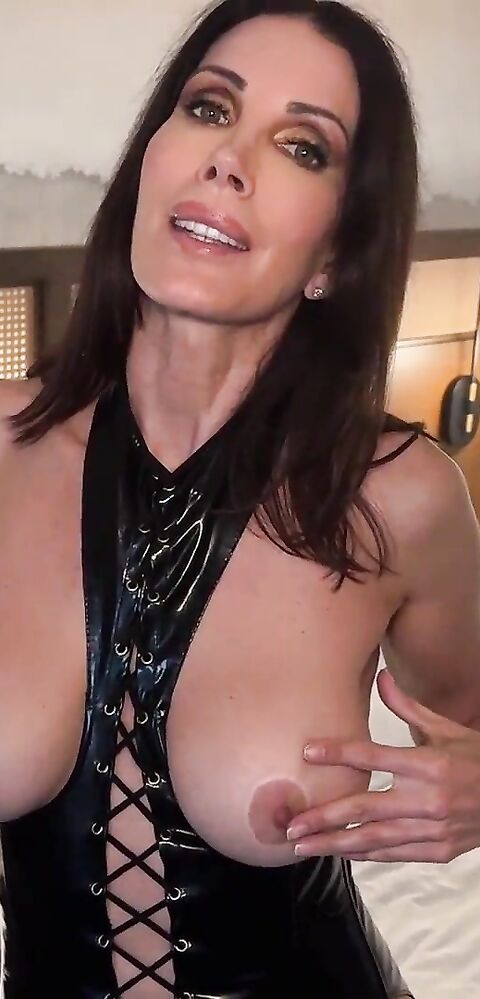 Horny Cougar in Black Latex Jerks Off Black Dildo - JOI - XVideosRed - black - latex - dildo - jerk off instruction - milf - big dick - big tits - pov - dirty talk