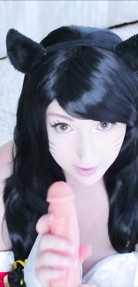 BuniBun - ahri sucks you off - ManyVids - solo - asian - big tits - virtualsex - dirty talk - masturbation