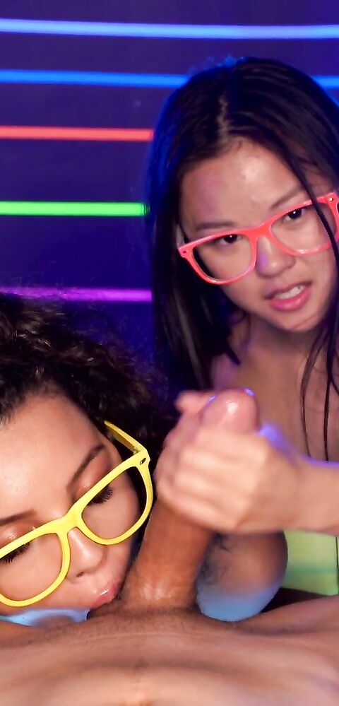 Double Trouble Neon Hand Job - AmateurBoxxx - AmateurBoxxx - blowjob - pov - big dick - amateur