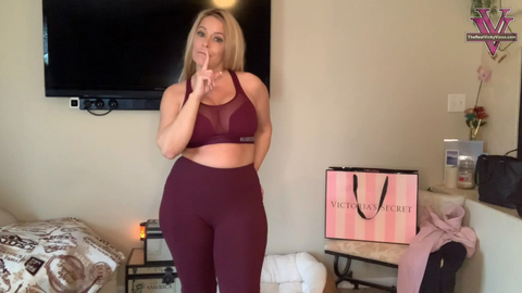 Naughty Vicky Vixxx Step Momma Savie after workout JOI amp CEI