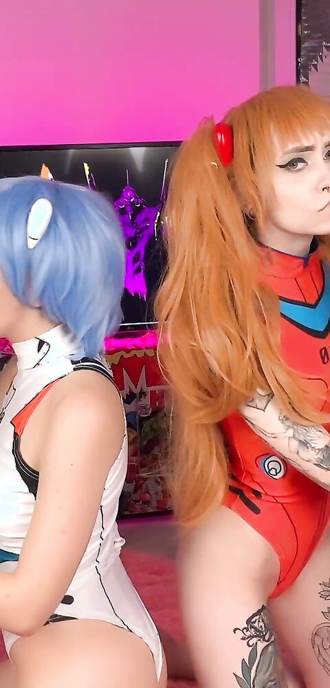 Zirael Rem - Asuka And Rei Get Fucked By Guys - Cosplay - ManyVids - teen - fake tits - tattoo - pov - dirty talk